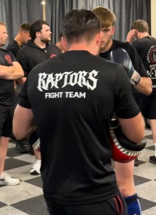 Sample training T-shirt image. Raptors Muay Thai T-shirts will feature our custom logo and design, offering breathable, durable clothing for both training and casual wear.